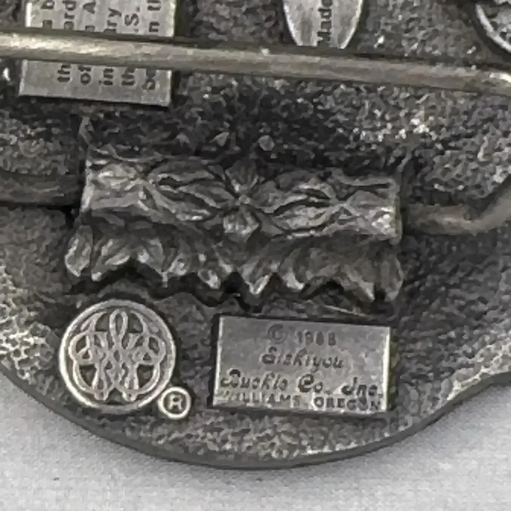 Vintage Siskiyou Buckle Co. Belt Buckle Mens Silver Telephone Lineman USA 1988